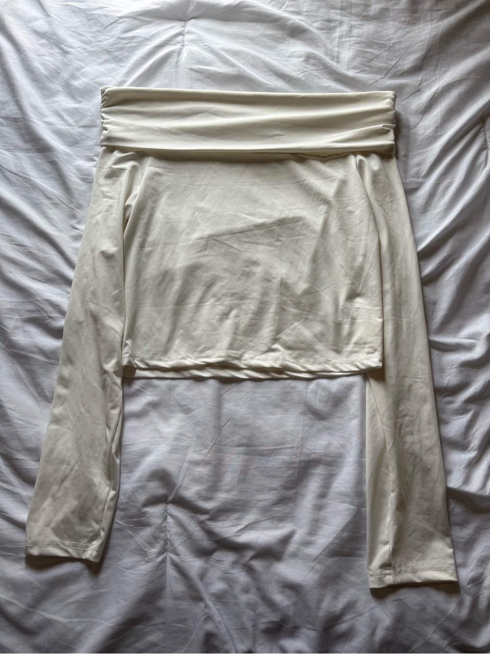 Women's Cream Off-Shoulder Top